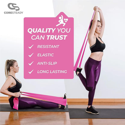 Resistance Band for Men & Women - Exercise Band to Build Strength, Flexibility, Muscle & Tone - for Fitness, Stretching, Pilates, Physio & Yoga - with Exercise Guide