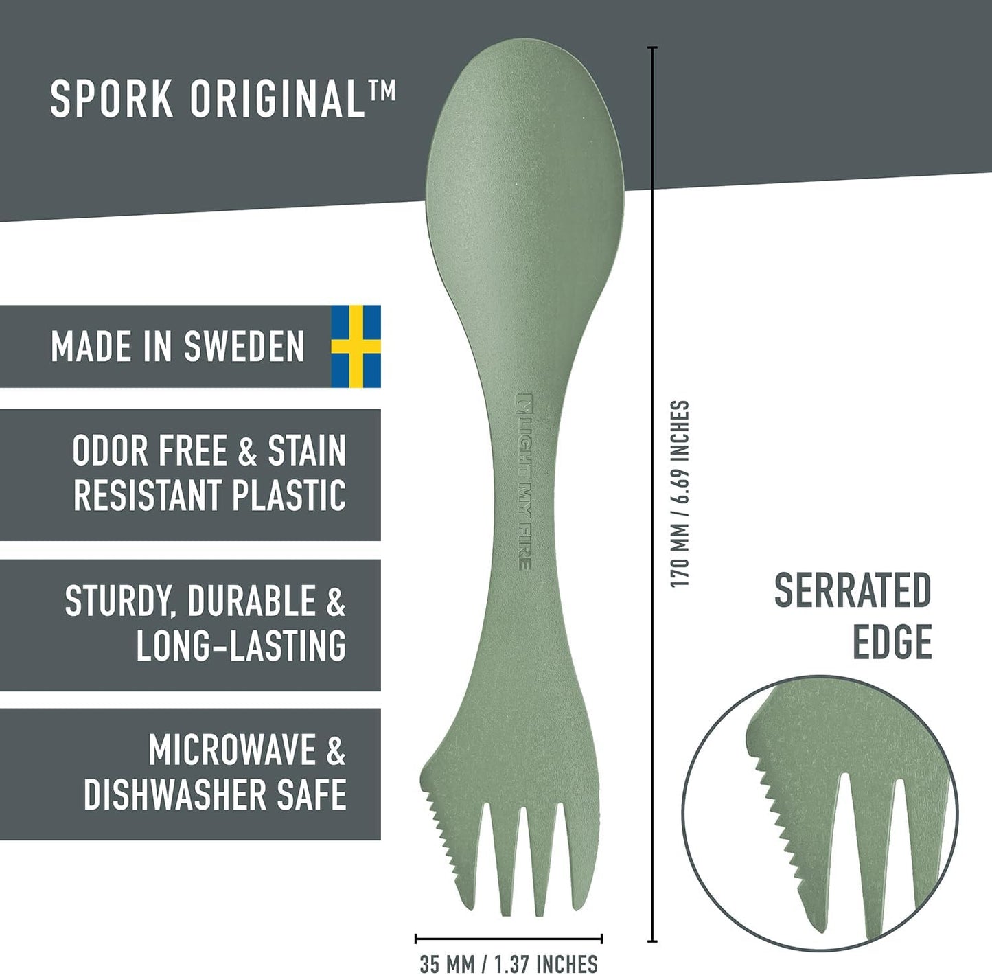 Spork Original 3-In-1 Camping Cutlery Knife Fork Spoon Setsurvival Camping Gifts for Scouts Camping Accessories BPA Free Sporks Reusable Travel Cutlery Set 4-Pack Nature